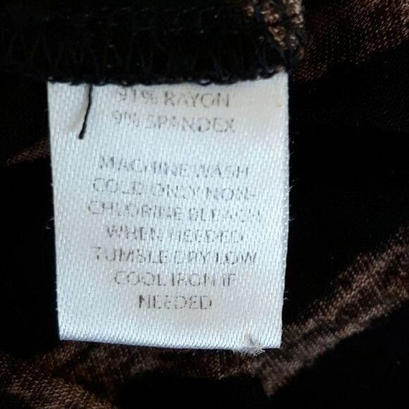 Vtg 90's Tiger Striped Draped Scoop Neck Batwing Tie Waist Dress Brown Blk Sz S - Picture 8 of 9